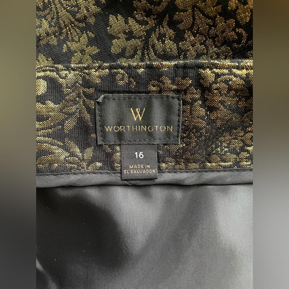Worthington Golden Black Skirt Size 16 - Picture 6 of 8